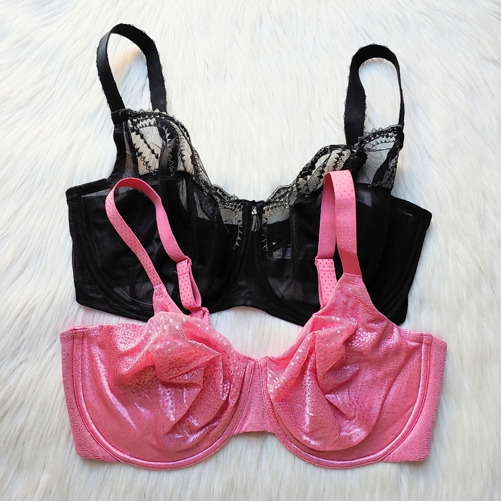 Wacoal Unlined Bras in Black & Pink, 38D